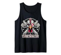The Turkeyminator Funny Thanksgiving Turkey Dinner Joke Pun Tank Top