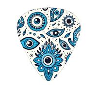 The-Turkish-Nazar-Evil-Eye 12 Pack Guitar Picks With 3 Thicknesses And Storage Box, Abs Plectrums For Electric Bass Guitar Players