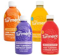 The Turmeric Co. Mixed Flavours Turmeric Shots | 28 Shots | Daily Health & Boost Immunity | Joint Support | Natural Vegan Cold-Pressed Ingredients | Month Supply 4x420ml Dosing Bottles, No Added Sugar