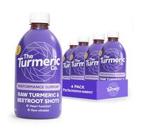 The Turmeric Co. Turmeric Shots with Beetroot 4x420ml - Fresh Cold-Pressed Ingredients, Natural Energy, No Added Sugar, Vegan, Created by Premier League Footballer