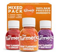 The Turmeric Co Turmeric Shots with Mixed Flavours - 7 x 60ml Fresh Pressed Ingredients, Immune System Booster Shots, Natural Energy Drink, No Added Sugars, Created by A Premier League Footballer