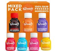 The Turmeric Co Turmeric Shots with Mixed Flavours - 7 x 60ml Fresh Pressed Ingredients, Immune System Booster Shots, Natural Energy Drink, No Added Sugars, Created by A Premier League Footballer