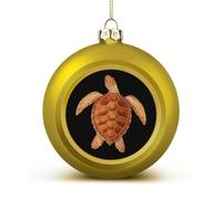 The Turtle with Golden Christmas Baubles Hanging 1PCS