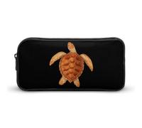The Turtle with Golden Pencil Case with Zipper Pen Pouch