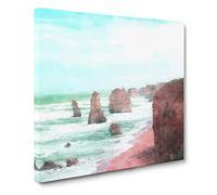 The Twelve Apostles Cliffs in Australia Canvas Print | Gallery Wrapped 30mm Frame Wall Art | 14x14 inches | Ready to Hang | Modern Landscape Picture | Living Room Bedroom Lounge Office