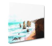 The Twelve Apostles Cliffs in Australia Canvas Print | Gallery Wrapped 30mm Frame Wall Art | 20x20 inches | Ready to Hang | Modern Landscape Picture | Living Room Bedroom Lounge Office