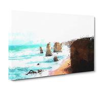 The Twelve Apostles Cliffs in Australia Canvas Print | Gallery Wrapped 30mm Frame Wall Art | 30x20 inches | Ready to Hang | Modern Landscape Picture | Living Room Bedroom Lounge Office