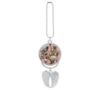 The Twelve Chinese Zodiac Signs Car Hanging Pendant, Zinc Alloy Rearview Mirror Charms - Relieve Visual Fatigue, Vintage Keychain Pendant, Lucky Car Interior Hanging Decoration, Silver-Style