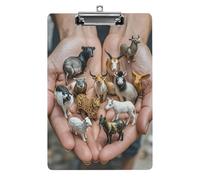 The Twelve Chinese Zodiac Signs Clipboard with Hanging Hole, 8.5" X 12.5" Standard A4 Acrylic Clipboard Ultra Lightweight & Shatterproof Paper Holder for Office, Home