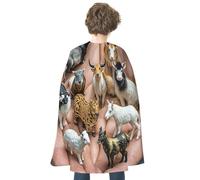 The Twelve Chinese Zodiac Signs Halloween Cape Reversible Cosplay Costume Party Cloak for Masquerade, Christmas, Role Play