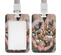 The Twelve Chinese Zodiac Signs ID Badge Holder with & Lanyard - Durable ABS Plastic, Vertical ID Card Holders, Waterproof Badge Reel for Nurse, Teacher, Office & Gym