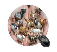 The Twelve Chinese Zodiac Signs Mouse Pad - Ultra Thin, 7.8 Inch Round Mousepad with Non-Slip Rubber Base, Waterproof Mouse Mat for Office, Gaming