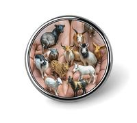 The Twelve Chinese Zodiac Signs Round Badge for Men Women, Durable & Stylish Lapel Pins, Lightweight Metal Badges for Shirts, Jackets, Hats