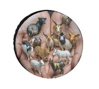 The Twelve Chinese Zodiac Signs Universal Tire Cover Replacement Heavy Duty Oxford Fabric Waterproof Wheel Protector for SUV Truck RV Camper Dust/Snow Protection