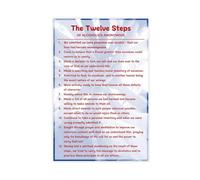 The Twelve Steps of Alcoholics Anonymous Poster Classic Painting Prints Canvas Poster Landscape Wall Art for Living Room Bedroom Office Room Decor Gift 12x18inch(30x45cm) Unframe