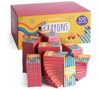 THE TWIDDLERS 100 Boxes of Wax Crayons for Kids, 6 Per Box, 600 Total - Mixed Coloured, Perfect Mini Crayon Packs for Party Bag Fillers, School Classrooms, Arts & Crafts, Restaurants