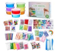 THE TWIDDLERS 100-Piece DIY Slime Making Kit for Kids - Complete Arts and Crafts Set with Glitter, Beads and Tools for Sensory Play and Birthday Parties