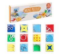 THE TWIDDLERS 12 Mini Cube Brain Teaser Puzzle Box Set - Perfect Stocking Fillers Age 3+ for Kids, Assorted Levels, Ideal for Party Bag Fillers for Kids & Birthday Goodie Bags