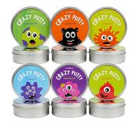 THE TWIDDLERS 12 Pack Colour Changing Putty Pots (Heat & UV Reactive) with 8 Mini Torches - Bulk Sensory Slime Toys for Kids Party Bags, Classroom Rewards & Pass-the-Parcel