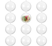 THE TWIDDLERS 12 Pack Large Clear Fillable Baubles, 10cm - DIY Transparent Plastic Ornaments for Crafts, Christmas Tree Decorations, Hanging Displays