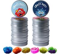 THE TWIDDLERS 12 Smart Colour Changing Putty, Heat Reactive Slime in Lid Pots with 8 Mini UV Torch - Premium Kids DIY Slime, Art Activity Toy Gift Set for Party Favours Bag Fillers