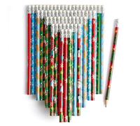 THE TWIDDLERS - 120 Christmas Pencils with Rubber Erasers, Santa Xmas Tree Reindeer Snowman Themed, Assorted Festive Designs for Kids Gift Toys, Christmas Party Bag Fillers Favours