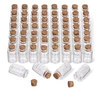 THE TWIDDLERS 120 Mini Glass Bottles, Small Spice Jars, Crafts, Wedding Favors, Shot Bottles with Cork Lids, Premium Glass 4cm