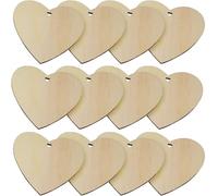 THE TWIDDLERS - 150 Blank Wooden Hearts for Crafting with String, Love Heart Hanging Decorations, Wooden Craft Shapes for Weddings, Heart Craft with String - 10 cm