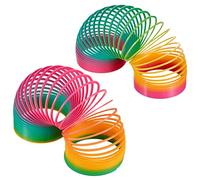 THE TWIDDLERS 2 Large Rainbow Spring Gift Toys Age 3+ for Boys & Girls, Classic Slinky Party Favours - 10 x 10cm