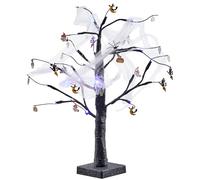 THE TWIDDLERS - 2 Pack 2FT Black Halloween Black Glitter Purple USB/Batter Powered LED Lights Spooky Spider Web with Hanging Twig Ornaments Party Decorations