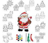THE TWIDDLERS - 20 Christmas Suncatcher in Assorted Festive Designs - Paint Your Own DIY Ornament Bauble Decorations - Fun Gift, Toy Art Crafts Complete Set, Activity for Kids, Party Bag Fillers