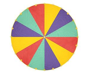THE TWIDDLERS 20ft Giant Play Parachute with 24 Handles & Storage Bag (6m) - Children's Rainbow Design for Schools, Sports Days & Outdoor Parties