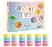 THE TWIDDLERS 24 Bouncing Putty Tubs, Party Bag Fillers for Kids | Bouncy, Non-Sticky Sensory Fidget Toy, Mini Play Pots, 8 Colours, Lucky Dip Prizes & Favours, Boys & Girls