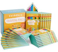 THE TWIDDLERS 24 Boxes of Colouring Pencils, 12 Per Box, 288 Total - 18cm Full Length Multipack Drawing Set, Bulk Classroom Party Bag Fillers, Art Sketching Pencils for Kids & Adults