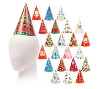 THE TWIDDLERS - 24 Christmas Cracker Party Hats in Assorted Festive Designs, Xmas Hats for Kids & Adults - Christmas Party Hat, Photo Props for Xmas Parties Costume Accessories - 20cm x 15cm