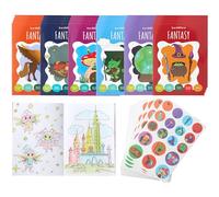 THE TWIDDLERS 24 Mini Colouring Books for Party Bags, with Stickers - Fantasy Theme, A6 Mini Books for Children, Age 4-8, Perfect Small Colouring Books for Party Bag Fillers Favours