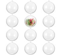 THE TWIDDLERS - 24 Pack 10cm Clear Fillable Baubles - DIY Transparent Plastic Ornaments for Crafts, Holiday Decorations, and Hanging Displays
