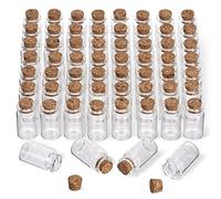 THE TWIDDLERS - 240 Mini Glass Bottles - Mini Bottles for Spices, Crafts, Wedding Favours, Shot Bottles - Premium Small Glass Bottles with Cork Lids - 4cm Glass Vials
