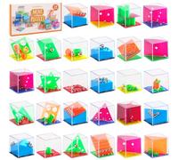 THE TWIDDLERS 28 Pack Brain Teaser Puzzle Cubes Set, Assorted Difficulty Levels, Mini Games Challenge, Mini Puzzle Party Bag Fillers for Kids Unisex or Adults, Classroom Rewards Age 3+