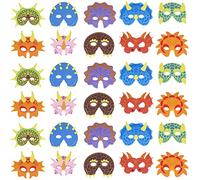 THE TWIDDLERS - 30 Dinosaur Foam Masks for Kids - Costume Play & Parties