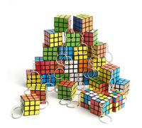 THE TWIDDLERS - 30 Mini Keyring Puzzle Speed Cube Fidget Toys, 3x3 - Perfect as Party Bag Fillers for Kids, Keychain Brain Teasers Multipack Classroom Rewards Prizes - 3cm