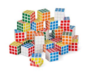 THE TWIDDLERS 30 Mini Puzzle Speed Cube Fidget Toys, 3x3 - Perfect as Party Bag Fillers for Kids, Brain Teasers Multipack Classroom Rewards Prizes - 3cm