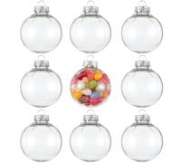 THE TWIDDLERS - 30 Pack Christmas Fillable Clear Plastic Baubles, 6cm / 2.5" - Xmas Tree Transparent Ornaments to Fill & Design, DIY Craft