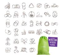 THE TWIDDLERS 36 Metal Puzzles for Adults & Kids, Wire Brain Teaser Set | Unlocking & Disentanglement Toys, Montessori & Chinese Ring Games, Educational IQ Mind Fun, Christmas Cracker Fillers