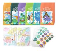 THE TWIDDLERS 36 Pack A6 Mini Dinosaur Colouring Books for Kids (Age 4-8) - Multipack with Stickers for Children's Party Bags, Birthday Party Favours and Classroom Rewards