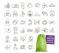 THE TWIDDLERS 36 Piece Metal Wire Brain Teaser Puzzle Set - IQ Mind Games Multipack, Educational Brain Teasers for Party Bag Fillers for Kids & Adults Party Favours (Instructions Included)