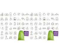 THE TWIDDLERS 36 Piece Metal Wire Brain Teaser Puzzle Set - IQ Mind Games Multipack, Educational Brain Teasers for Party Bag Fillers for Kids & Adults Party Favours (Instructions Included) (Pack of 2)