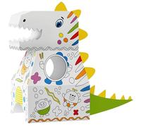 THE TWIDDLERS 3D Dinosaur Cardboard Wearable Puzzle, Build & Colour in - 10 Colouring Pens, Kids Dino Puzzle DIY Birthday Gift for Boys and Girls, Ages 3 & Up, Cardboard House Costume