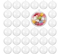 THE TWIDDLERS - 48 Clear Fillable Baubles for Christmas Tree Party Decorations Xmas DIY Art Decor and Crafts Ornaments - 8cm