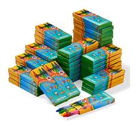 THE TWIDDLERS 50 Boxes of Wax Crayons for Kids, 4 Per Box, 200 Total - Mixed Coloured, Perfect Mini Crayon Packs for Party Bag Fillers, Classroom Rewards, Arts & Crafts, Restaurants